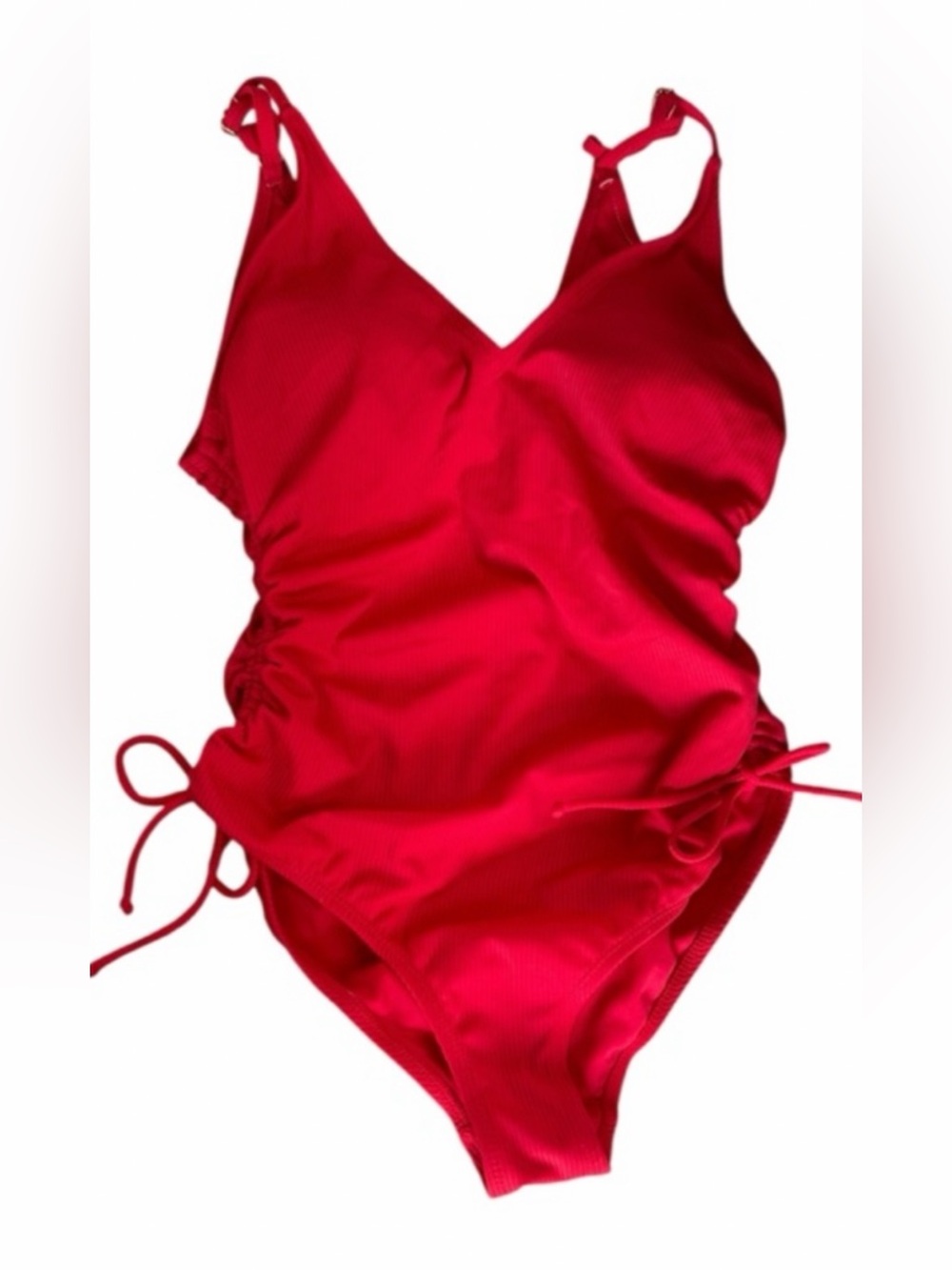 Women’s Red One-Piece Swimwear with Side Tie
